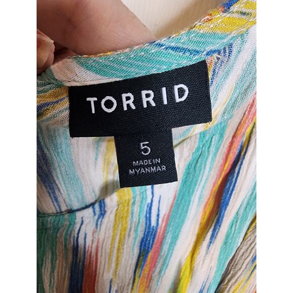 Torrid Vertical Stripe Crepe Tank, Size 5X - Picture 4 of 6